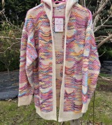 Foglie Rosse Swetr Kardigan Wiosenny Look Nitki r L/XL Nowy Oversize