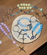 Brelok dziesiątka różańca, pastelowe kolory, różaniec, ręcznie robione