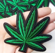 NAKLEJKA NASZYWKA ŁATKA  ZIELONY LIŚĆ ZESTAW 3 SZTUK