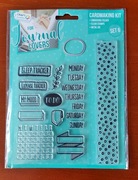 Zestaw do journalingu - stemple,folder do embossingu (kalendarz, napisy)