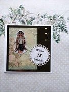 Kartka na 18 urodziny stylowa ręcznie robiona 