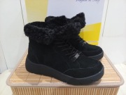 czarne ocieplane skórzane botki zimowe Scholl roz.36 wkładka 23 cm nowe