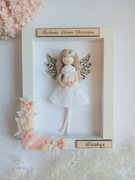 Podziękowania dla chrzestnych aniołek dla chrzestnej podziękowanie ramka