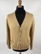 Sweter kardigan oversize camel wełna blezer 52 XL casual do biura