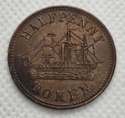 1/2 Pensa - Wiktoria - Wyspa Księcia Edwarda - Token Handlowy - 1858r.