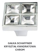 Gałka uchwyt Schaffner kryształ kwadratowa chrom 