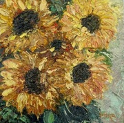 Bukiet słoneczników obraz olejny ręcznie malowany