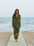 sale MASSIMO DUTTI zielone kimono 100%len M/90 euro