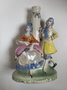 Stara ceramiczna figurka / motyw pary dworskiej. Vintage PRL