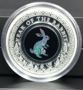AUSTRALIAN OPAL* LUNAR RABBIT* 1oz SILVER PROOF +OPAL /UNIKAT/16