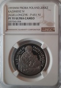 Próba 200000 zł 1993 Kazimierz IV Jagielończyk NGC  PF70 