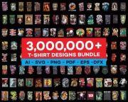 Mega pakiet ponad 3 milionów projektów koszulek  grafik streetwearowyc
