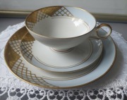 Wallendorf trio śniadaniowe porcelanowe elegancke 