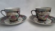 Chińska porcelana vintage- 2 filiżanki z talerzykami
