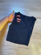 Czarny top Pull&Bear bez ramion z wycięciem Rozmiar S damski