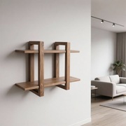 Półka wisząca drewniana, szafka rustykalna, kwietnik