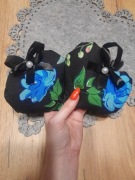 Zawieszka Serduszko 12cm+wstążka Wzór kwiatowy 