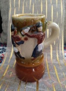 Gliniany Zabytkowy Kubek Kufel PRL Ludowy Folk Skrzypek Polska Biesiada