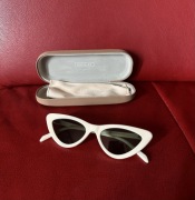 Okulary przeciwsłoneczne sunglasses białe white cat eye retro Muscat