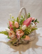 Mały koszyk, koszyczek wielkanocny z przybraniem