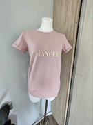 Tshirt damski La Manuel pudrowy róż złote logo nowy rozmiar uniwersalny