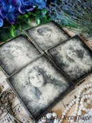 Dekoracyjne podstawki vintage Prowansja shabby chic decoupage handmade