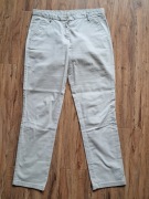 bawełniane beżowe eleganckie spodnie united colors of benetton stan bdb- 