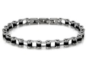 Bransoletka ze stali chirurgicznej z czarnymi dodatkami