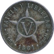 Kuba 5 centavos 1961, KM#11.3