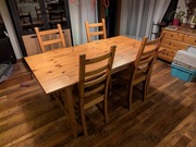 Zestaw Mebli Stół Rozkładany 8 Krzeseł Stolik Kawowy Komoda Szafka RTV