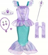 Strój przebranie kostium Syrena Syrenka z akcesoriami 130 na 8-9 lat nowy