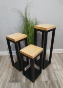 Kwietniki drewniane 3 sztuki 