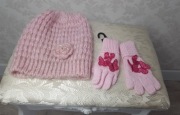 Czapka Reserved S i rękawiczki H&M 92 róż 1,5-2L