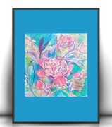 kolorowy obrazek 21x30, kwiatki rysunek a4, botaniczny plakat boho