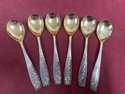 Stare Rosyjskie Pozłacane Łyżeczki Sygnowane