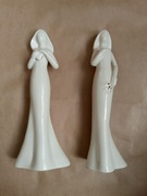 ZESTAW 2 SZT Figurka Ceramiczna akt kobiety biała wysokość 23 cm BDB STAN 