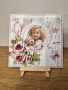 Kartka handmade na chrzest, urodziny maluszka Baby Shower + pudełko