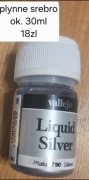 Farba metaliczna srebro Vallejo liquid silver do dekoracji