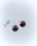 Srebrne kolczyki kolorowe cyrkonie sztyft srebro 925