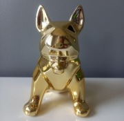 FIGURKA PIES ZŁOTY CERAMICZNA OZDOBA