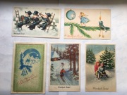 Kartki pocztowe początki PRL-u lata 40 XX w 5 szt