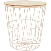 Stolik przystawny i kosz druciany