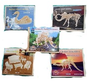 Zestaw drewnianych modeli, puzzle 3D 