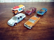 Zestaw samochodów Matchbox Car Transporter Saab Mercury Mercedes