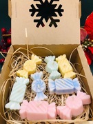 Zestaw świec świeczek na gipsowej podstawce 8 cuksów cukierków