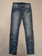 Wzorzyste spodnie jeansowe jeansy w kropki skinny Scotch & Soda 26/30