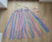 Jednorożec 110-146 peleryna opaska strój przebranie bal karnawałowy