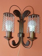 Dekoracyjny Kinkiet Ścienny 2-Płomienny Klasyczny/Art Deco Z Kryształkami