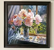 Obraz olejny Piwonie 1 w ramie 