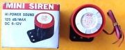 Syrena alarmowa mini 6-12V,125 dB,nie używ.opakowanie